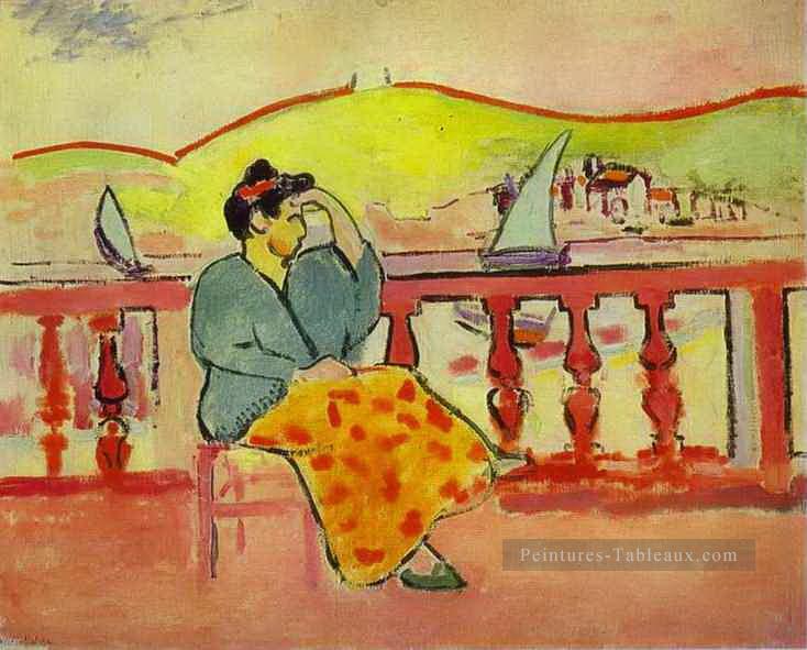 Dame sur la terrasse fauvisme abstrait Henri Matisse Peintures à l'huile